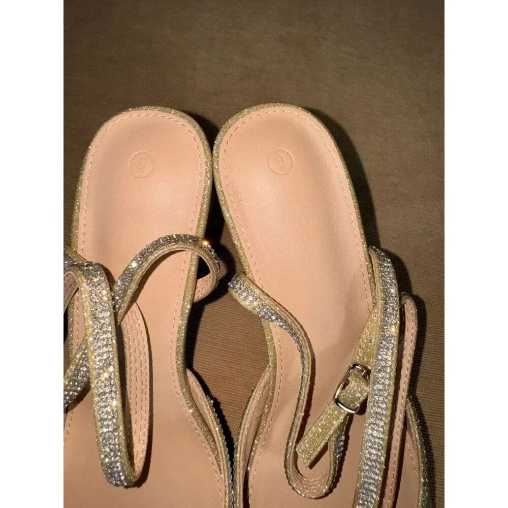 Gold and Silver sparkle heels lined in bling.